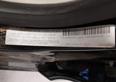 2014 Maserati Quattroporte S Q4 из США, поврежденный, VIN ZAM56RRA7E1098252